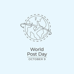 World Post Day vector design template good for celebration usage, World Post Day design. Continuous line drawing. eps 10.