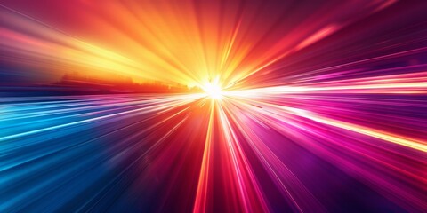 Dynamic Spectrum: A Vivid Convergence of Colorful, Energetic Lightning Bolts on the Horizon, an AI-Generated Visual Symphony.