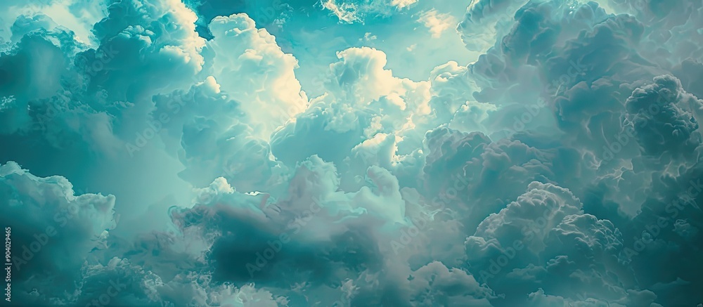 Poster photograph of a cloudy sky with copy space image