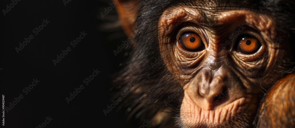 Poster Close up of a monkey s face with copy space image