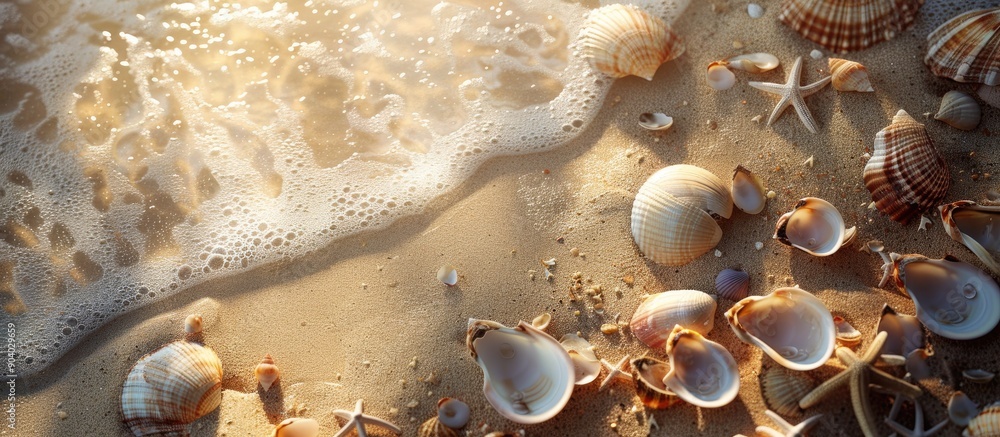 Poster textured broken shells or coarse sand provide an interesting copy space image