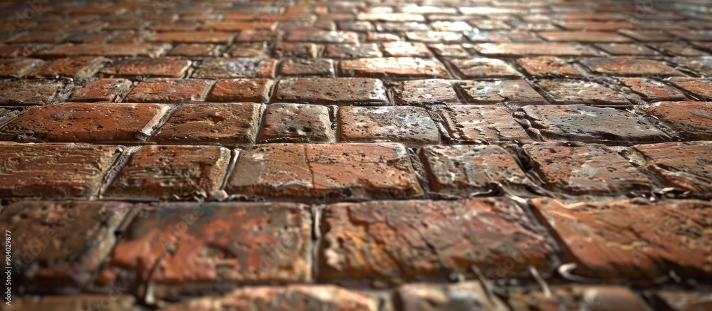 Poster An appealing backdrop with a textured surface created by bricks that offers ample copy space for images