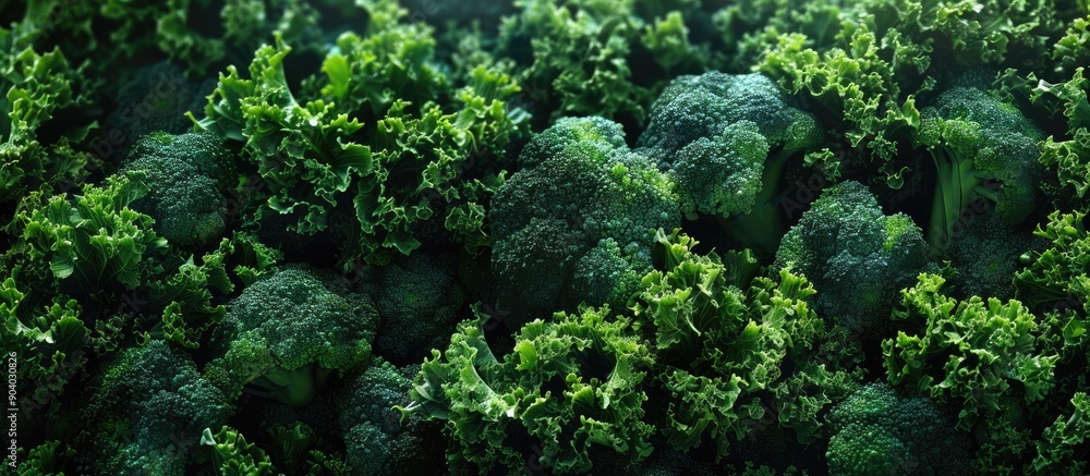 Poster Close up image of broccoli with space for copy