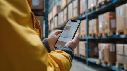 A person using a mobile app to track the delivery status of a package, World Post Day