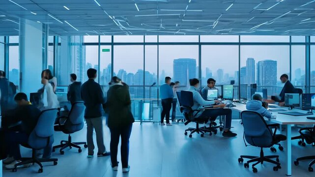 Corporate Hustle: Time Lapse of Young Professionals at Work