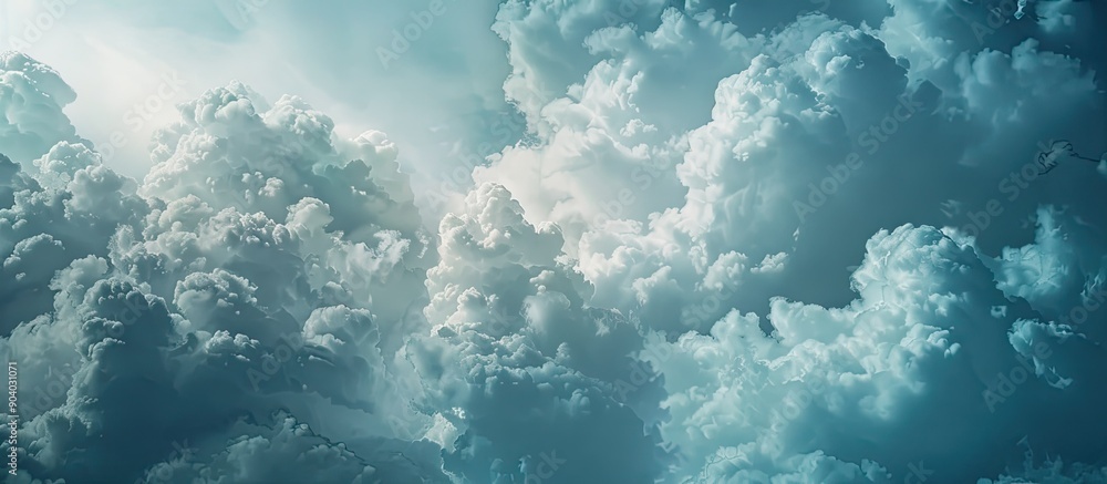 Aufkleber Overcast clouds gather in the sky creating a dramatic backdrop for the copy space image