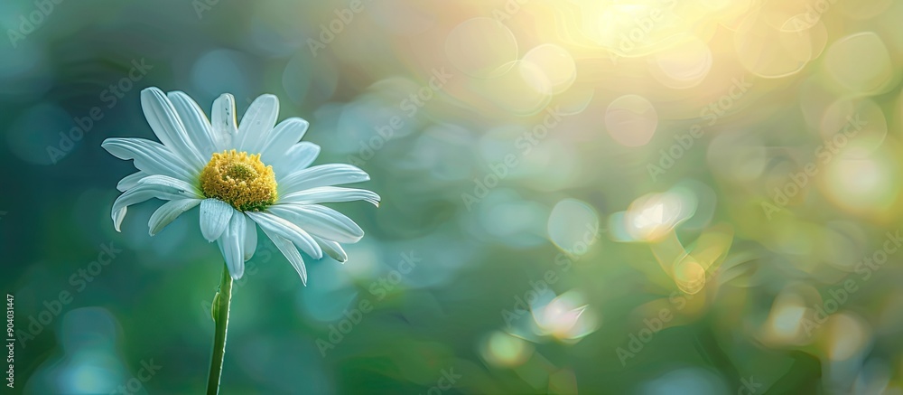 Poster a stunning daisy with a blurred green background in a copy space image