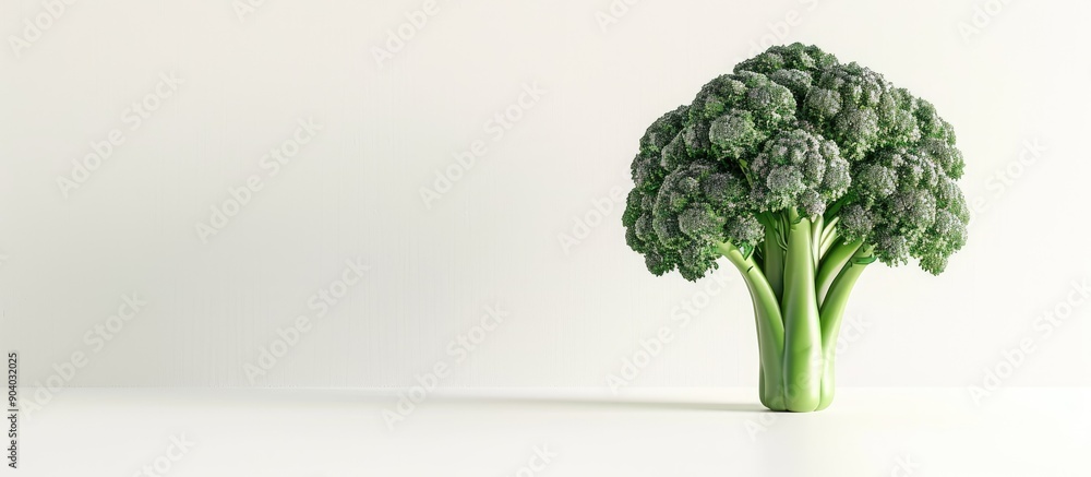 Leinwandbilder broccoli fresh and crisp displayed on a clean white backdrop with ample copy space image