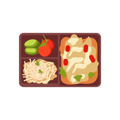 Lunchbox minimalist vector illustration ,simple transparent graphic element .Isolated on white background