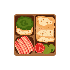 Lunchbox minimalist vector illustration ,simple transparent graphic element .Isolated on white background