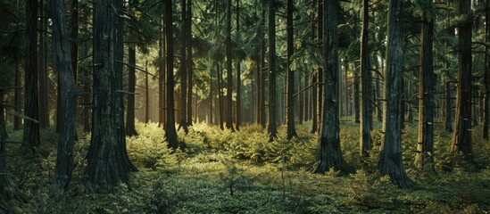 Obraz premium A forest a dense community of trees is defined in various ways worldwide often with a scenic copy space image