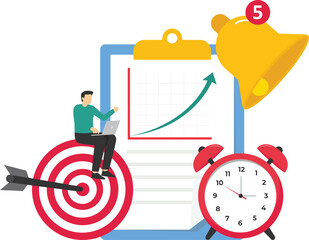 Project task management and effective time planning tools. Project development icon. Work organizer, daily plan. Project manager tool, business, productivity online platform. Vector illustration.

