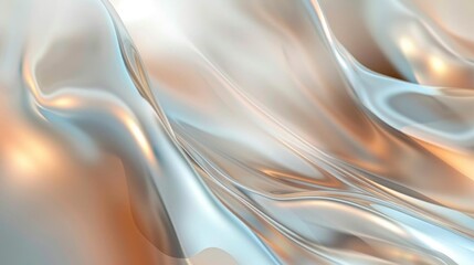 Abstract, iridescent, liquid, fluid, flowing, waves, silver, gold, texture, background, graphic, design