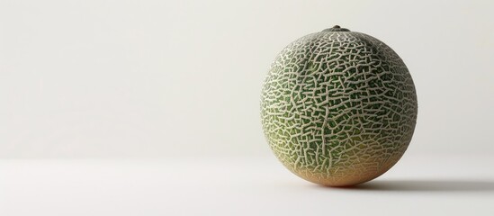 A melon displayed against a white backdrop providing ample copy space image