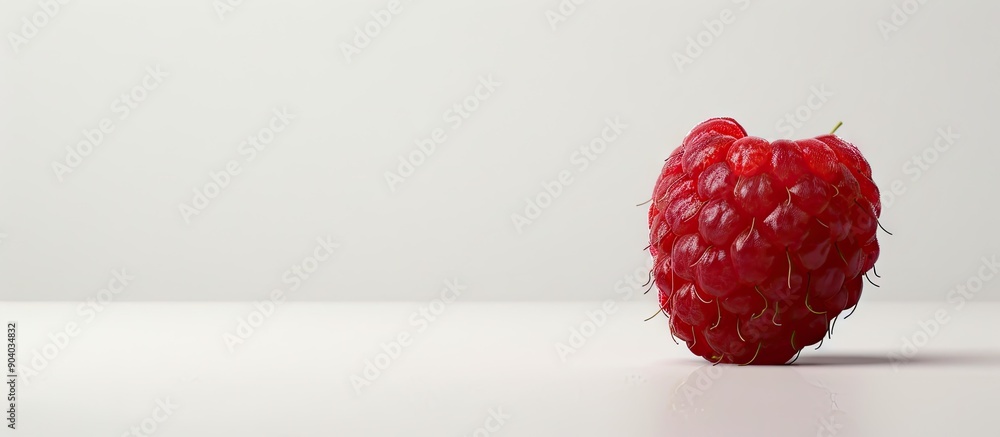 Aufkleber a solitary raspberry against a white backdrop providing ample copy space image