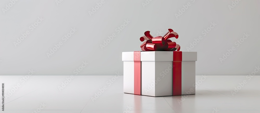 Poster a present featured on a blank white surface with copy space image