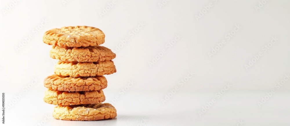 Aufkleber butter cookies with copy space image on a clean white backdrop