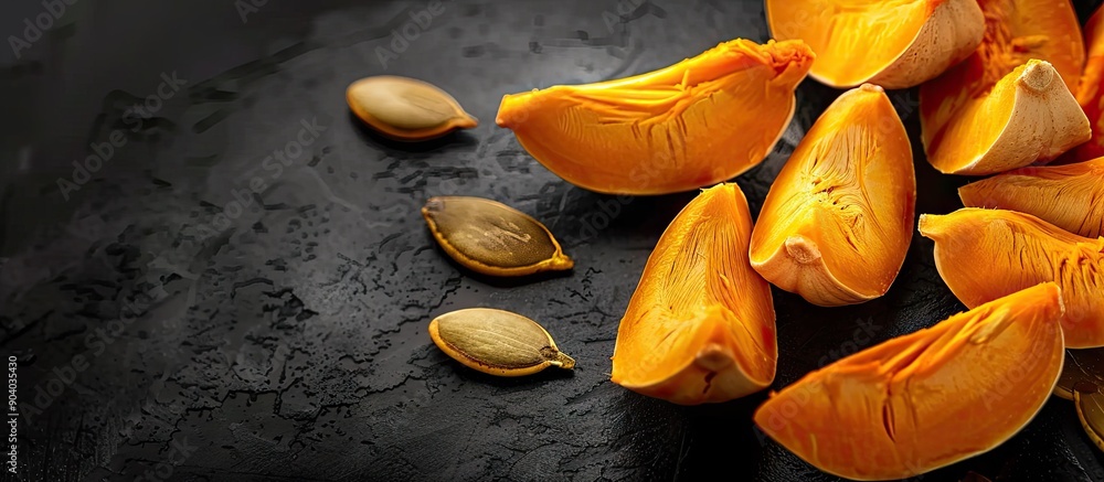 Fototapete pumpkin seeds without shells perfect for adding texture and flavor with a copy space image available