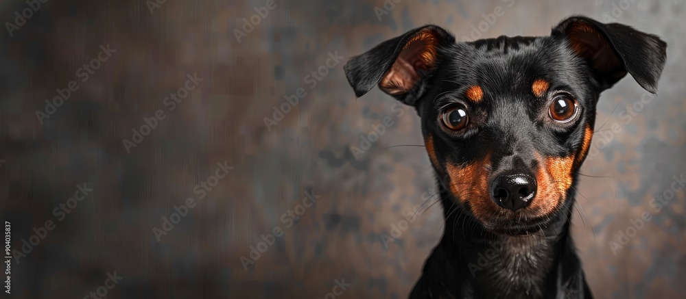 Poster Close up image of a German Pinscher with space for additional text or elements in the picture
