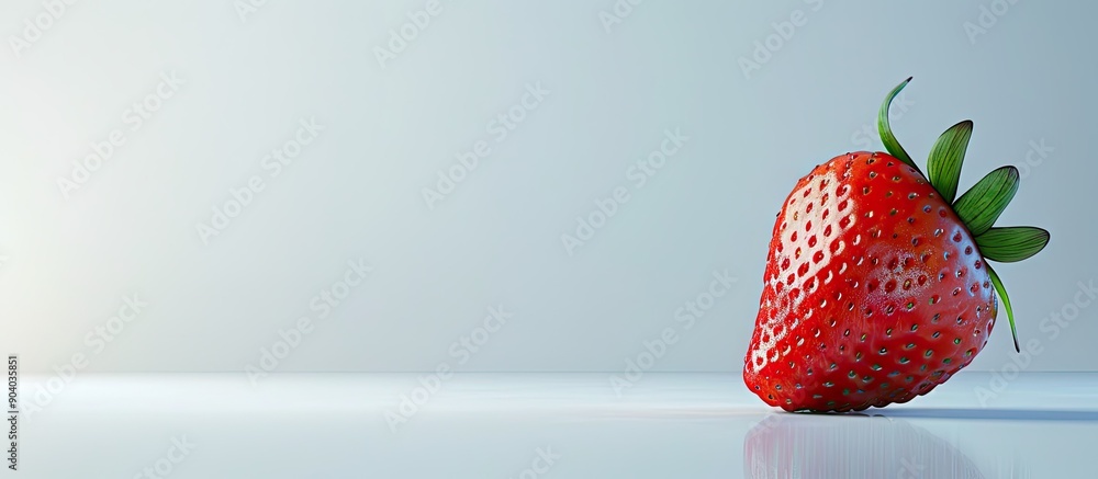 Aufkleber fresh strawberry on a white surface with empty space for copying images