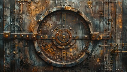 Fototapeta premium Rusty Metal Vault Door