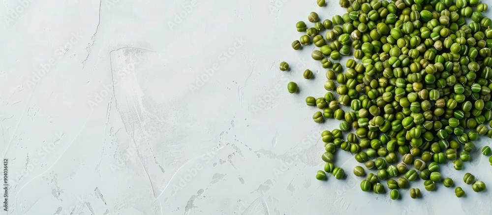 Poster Mung beans displayed on a white backdrop with copy space image