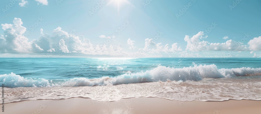 Poster Gorgeous and pristine beach with ample copy space image