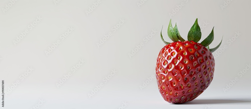 Poster fresh strawberry on a white surface with empty space for copying images