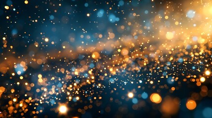 Obraz premium abstract blue and gold background with particles