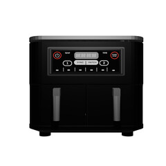 Fototapeta premium Airfryer Double black modeled in 3D/ PNG - Position 5