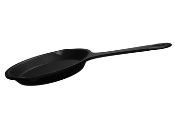 Black frying pan modeled in 3D / PNG - Position 5