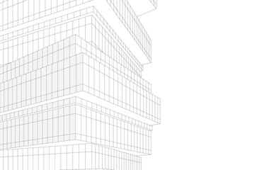 Abstract modern architecture 3d illustration