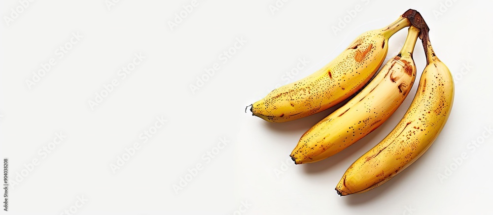 Poster banana fruit on a white background with copy space image