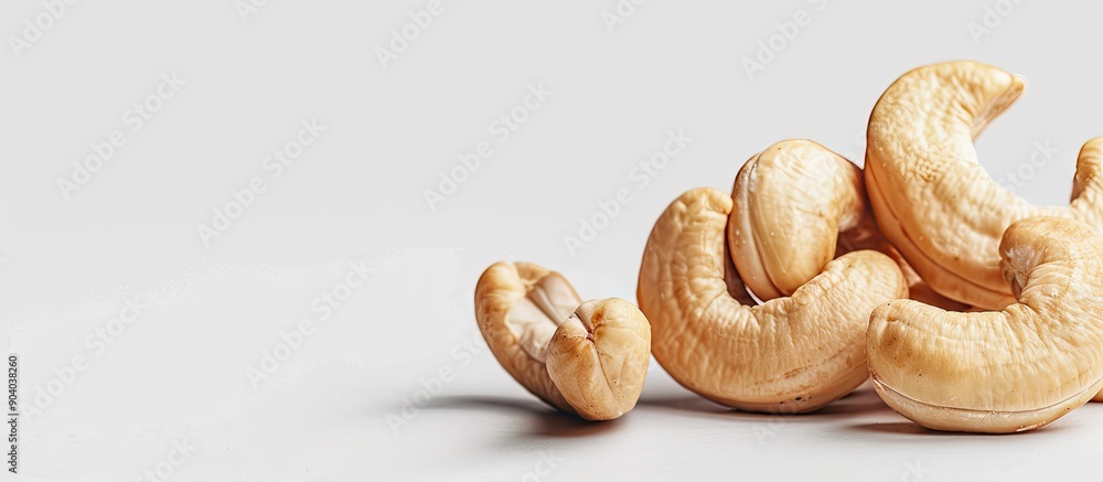 Aufkleber cashew with ample copy space image on a plain white background