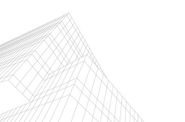 Abstract modern architecture 3d illustration