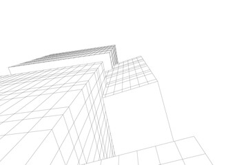 Abstract modern architecture 3d illustration