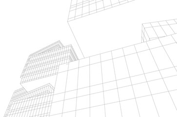 Abstract modern architecture 3d illustration