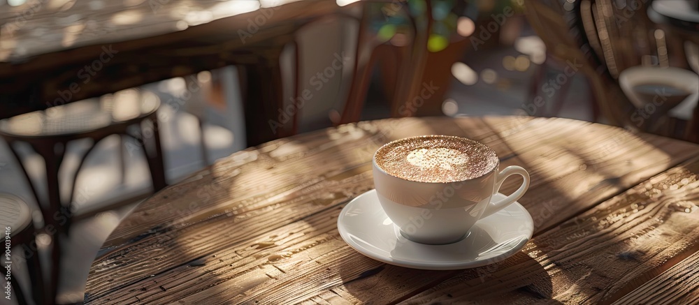 Aufkleber Enjoying a mocha coffee in the afternoon with a copy space image
