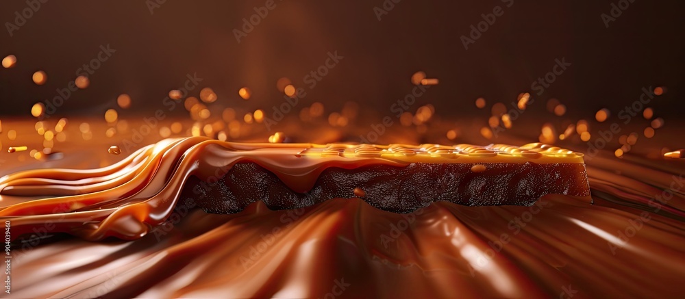 Poster candy bar featuring a luscious caramel layer ideal for advertising with a copy space image