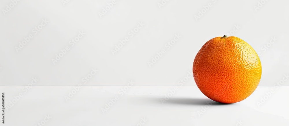 Poster orange fruit displayed on a white background with copy space image