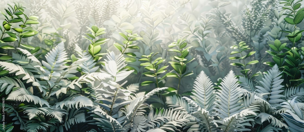 Poster white plants in a garden setting ideal for use as a copy space image