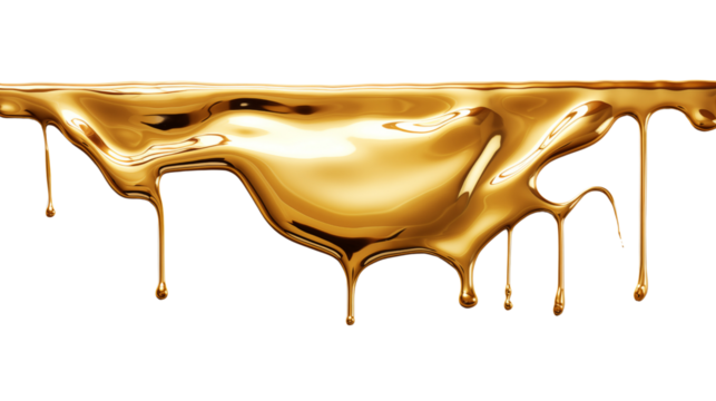 Dripping gold liquid background.