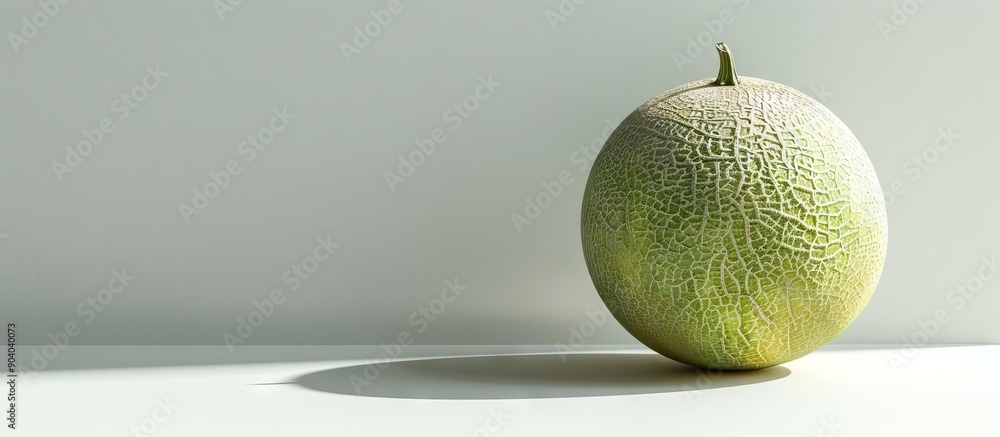 Poster a melon displayed against a white backdrop providing ample copy space image