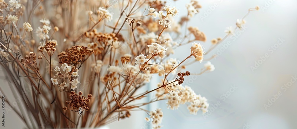 Aufkleber beautifully arranged dried flowers with selective focus and shallow depth of field perfect for greet