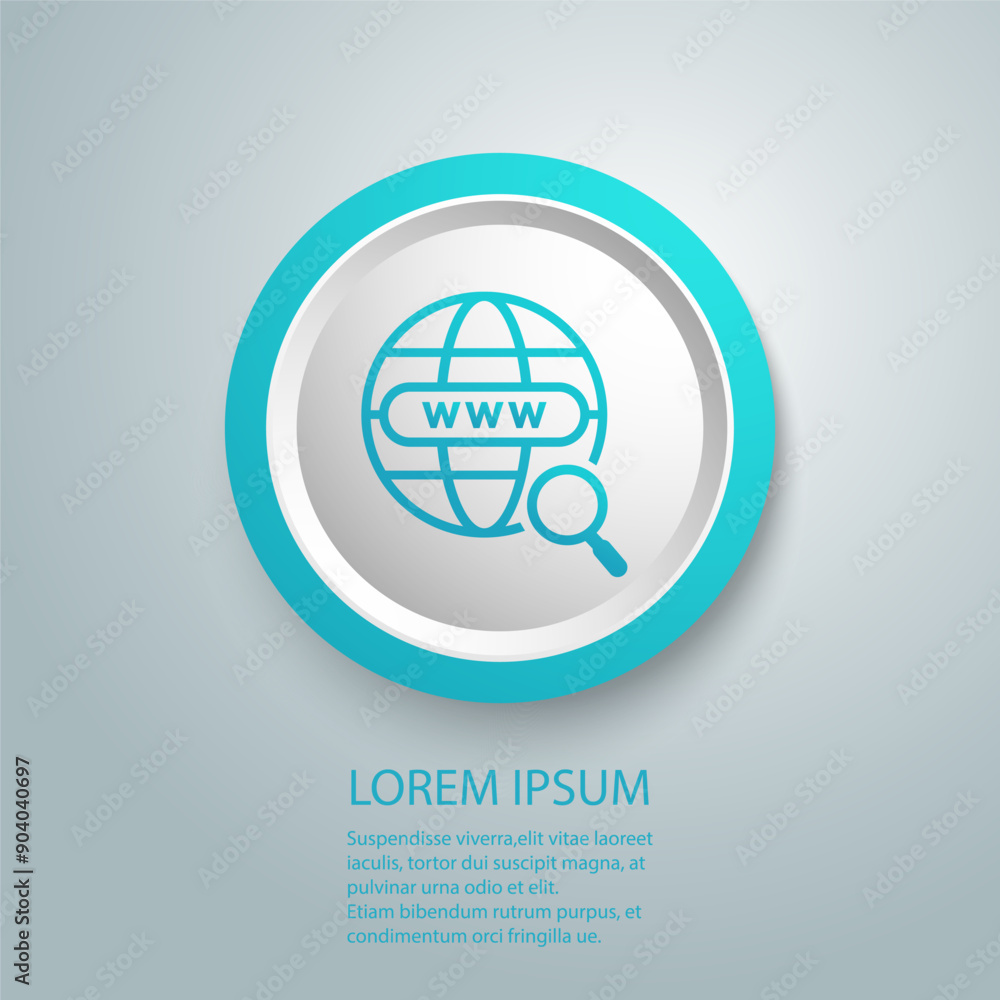 Poster web icon vector. flat icon web internet and globe symbol illustration