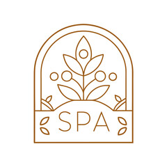 Monoline Logo leaf for your SPA logo, meditation logo, relaxation