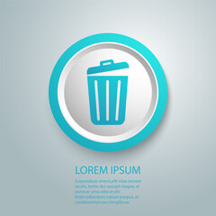 Trash icon trendy flat design. Vector