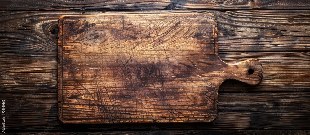 Poster wooden chopping board with a blank copy space image