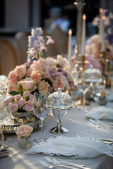 Elegant White Flowers Decorating a Wedding Venue