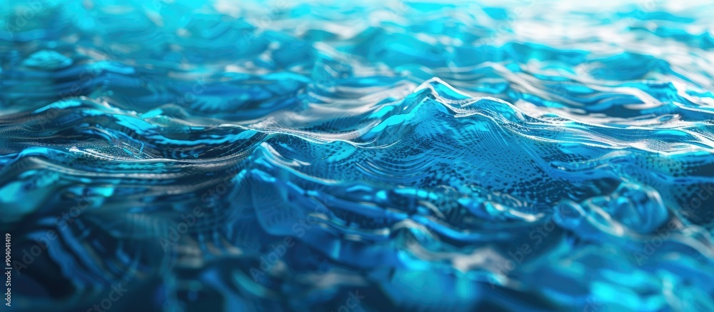 Poster a vibrant blue pool water with a textured appearance offering a clear copy space image